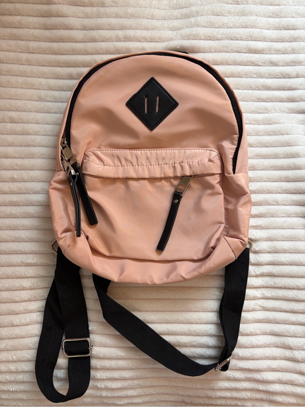 💕Pink Mini Backpack with Black Accents